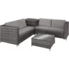 Tectake - Loungeset Siena - Wicker - Grijs