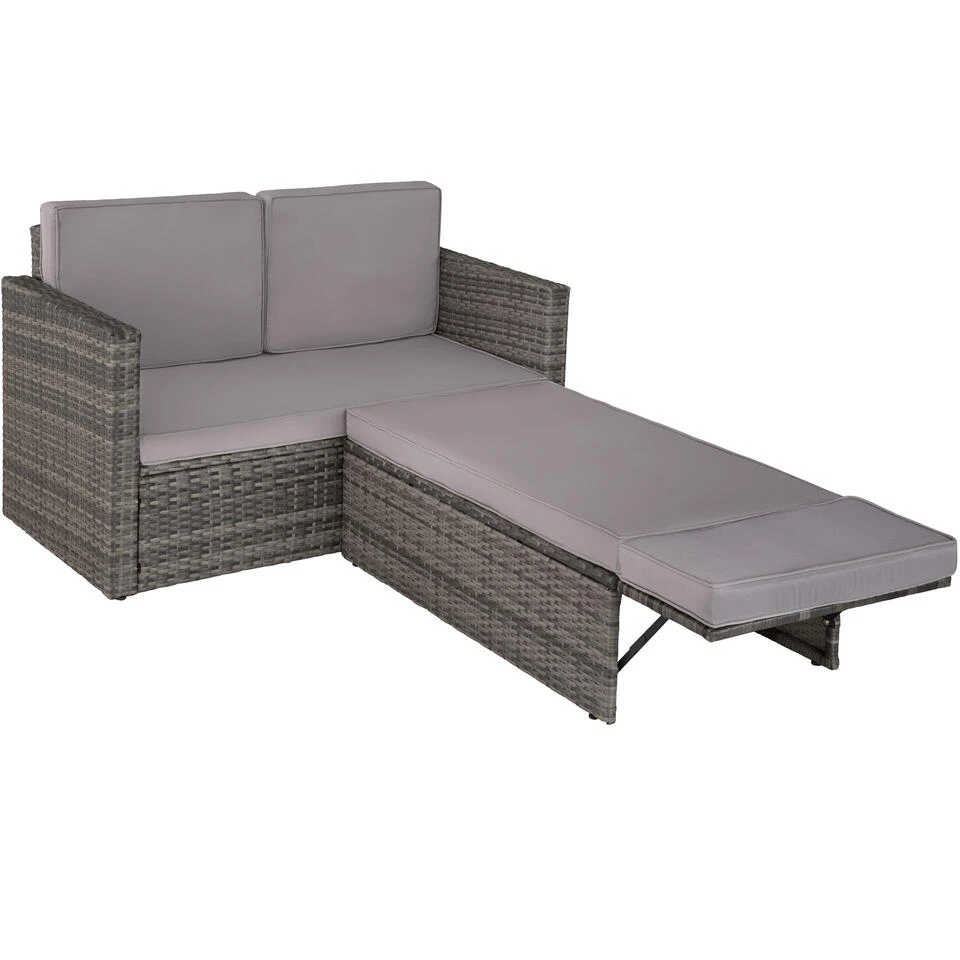 Tectake - Loungesofa Corfu-wicker Tuinset- Grijs 3 Tectake - Loungesofa Corfu-wicker Tuinset- Grijs - Afbeelding 3