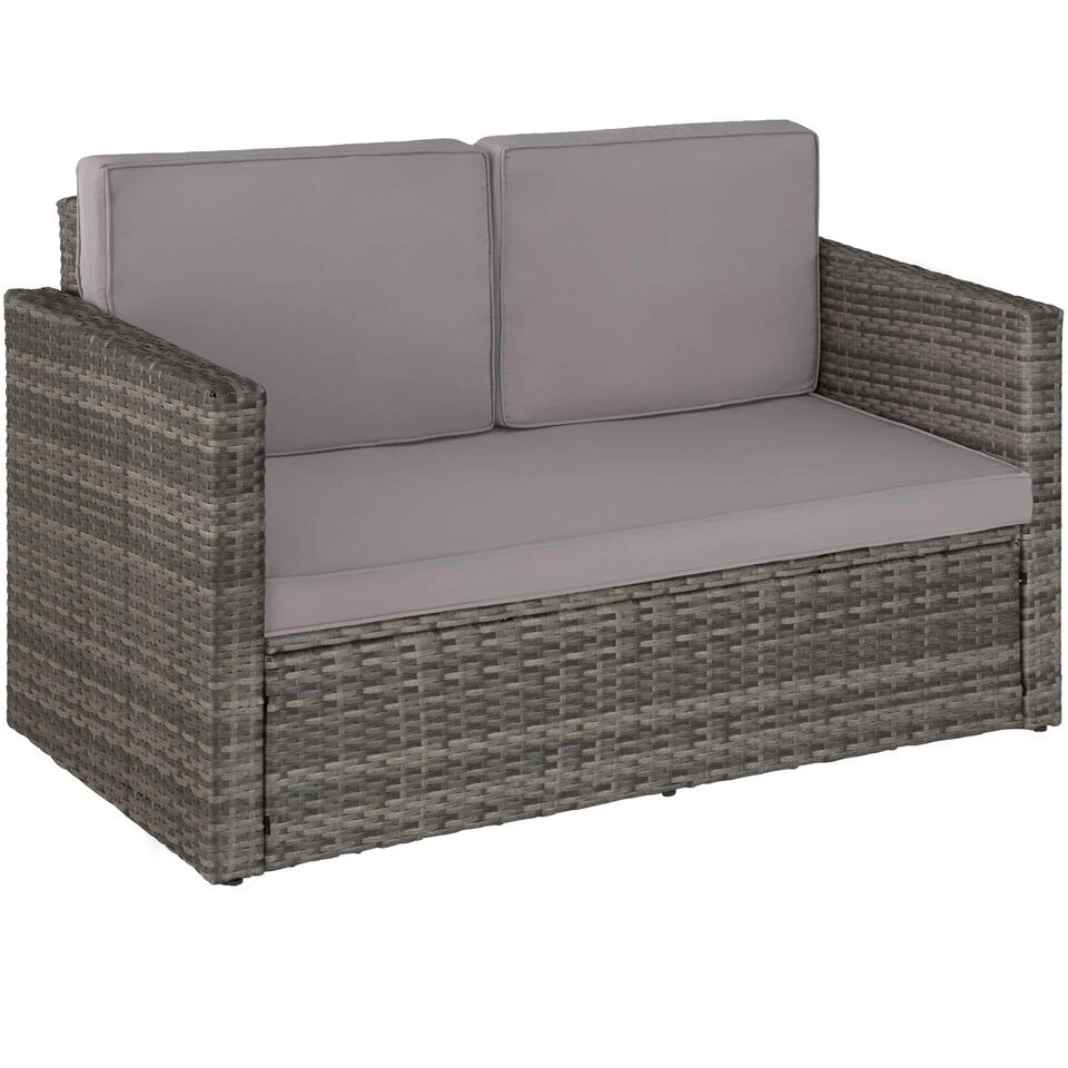 Tectake - Loungesofa Corfu-wicker Tuinset- Grijs 4 Tectake - Loungesofa Corfu-wicker Tuinset- Grijs - Afbeelding 4