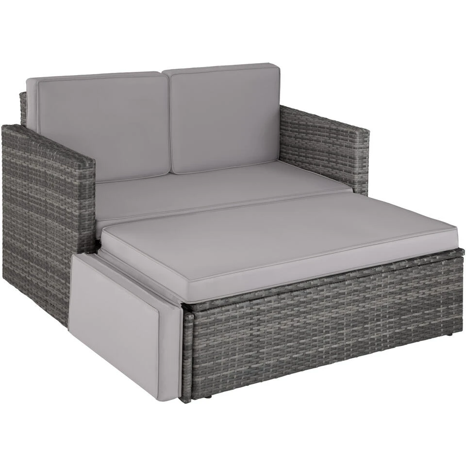 Tectake - Loungesofa Corfu-wicker Tuinset- Grijs 1 Tectake - Loungesofa Corfu-wicker Tuinset- Grijs