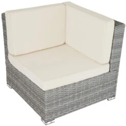 Tectake - Loungeset Venetië - Wicker - Lichtgrijs -VIDAXL Verkoop 1000077897 0103
