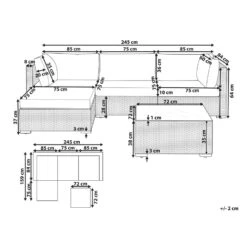 Beliani Loungeset SANO - Grijs - 5-delig 6 Beliani Loungeset SANO - Grijs - 5-delig -VIDAXL Verkoop 1000079574 0102