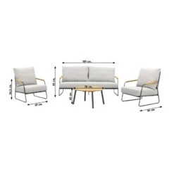 4SO Balade/Mindo Stoel-bank Loungeset - 4-delig -VIDAXL Verkoop 1000082541 0101