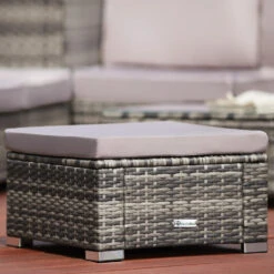 Tectake - Wicker Zitkruk Zwart - 53 X 53 X 26 Cm -VIDAXL Verkoop 1000083110 0101