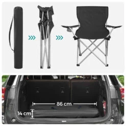 ACAZA Set Van 2 Opvouwbare Campingstoelen - Zwart -VIDAXL Verkoop 1000085328 0102