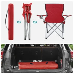 ACAZA Set Van 2 Opvouwbare Campingstoelen - Rood -VIDAXL Verkoop 1000085329 0102