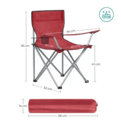 ACAZA Set Van 2 Opvouwbare Campingstoelen - Rood -VIDAXL Verkoop 1000085329 0103