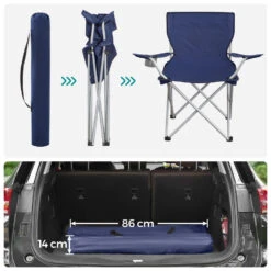 ACAZA Set Van 2 Opvouwbare Campingstoelen - Blauw -VIDAXL Verkoop 1000085846 0102