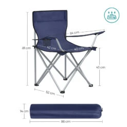 ACAZA Set Van 2 Opvouwbare Campingstoelen - Blauw -VIDAXL Verkoop 1000085846 0103