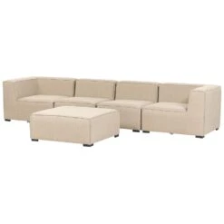 Beliani Loungeset AREZZO - Beige Polyester -VIDAXL Verkoop 1000086353 0104