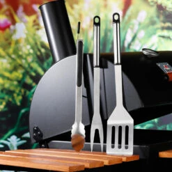 Merkloos Trendoz Barbecue Set - 3-delig - Spatel-vork-tang - RVS -VIDAXL Verkoop 1000087167 0101