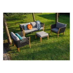 Exotan Hocker Buiten San Remo - Teak - Grijs - 31x63x63 -VIDAXL Verkoop 1000088954 0102