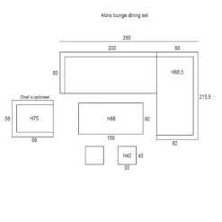 Garden Impressions Alora Lounge Dining Set 5-delig R-donker Grijs -VIDAXL Verkoop 1000090510 0103