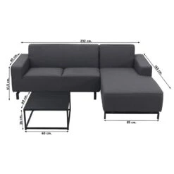 Boavista/Toronto Loungeset - Sooty - 3-delig - Links -VIDAXL Verkoop 1000092108 0101