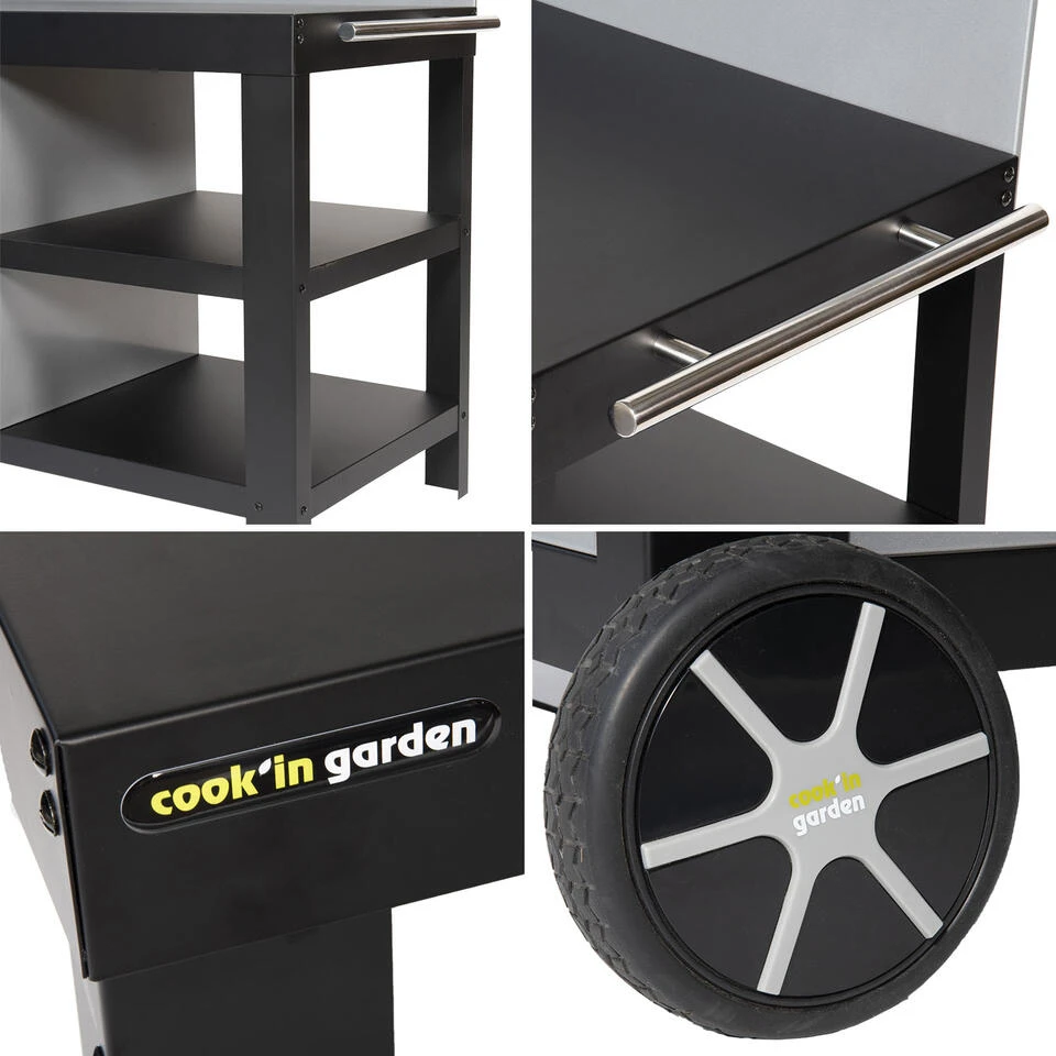 Cook'in Garden Trolleys NOVA - Zwart - Staal 3 Cook'in Garden Trolleys NOVA - Zwart - Staal - Afbeelding 3