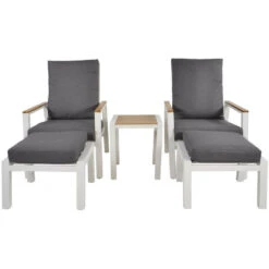 Duoset Coda Wit - Stof - Wit -VIDAXL Verkoop 1000094355 0103