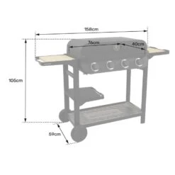 Happy Garden Grills FLAVO 70 - Zwart - Staal -VIDAXL Verkoop 1000097073 0103