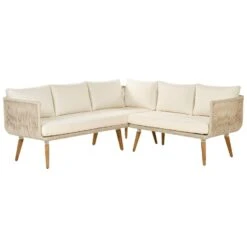 Beliani Zitgroep ALCAMO - Beige Acaciahout -VIDAXL Verkoop 1000098533 0103