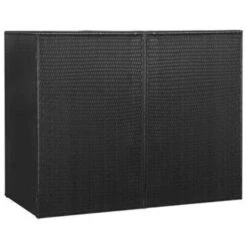 VidaXL Containerberging Dubbel 153x78x120 Cm Poly Rattan Zwart