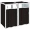 VidaXL Afvalbakberging Dubbel 143x81x121 Cm Staal Bruin