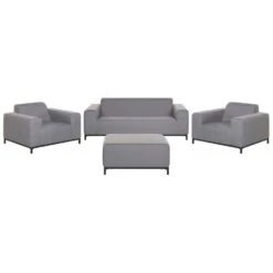 Beliani Loungeset ROVIGO - Grijs Polyester