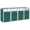 VidaXL Afvalbakberging Vierdubbel 286x81x121 Cm Staal Groen