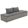 VidaXL Tuinbed 195x60 Cm Poly Rattan Grijs