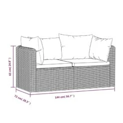 VidaXL 2-delige Loungeset Met Kussens Poly Rattan Zwart -VIDAXL Verkoop 313a116ae5c24ef8ba52832001fa9534