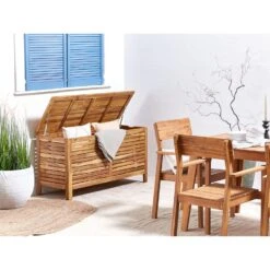 Beliani Kist RIVIERA - Lichte Houtkleur Acaciahout -VIDAXL Verkoop 32a502695710400a91f6e1e66035954c