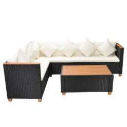 VidaXL 4-delige Loungeset Met Kussens Poly Rattan Zwart -VIDAXL Verkoop 3492995187e34fffa5b4678b784ecc2b