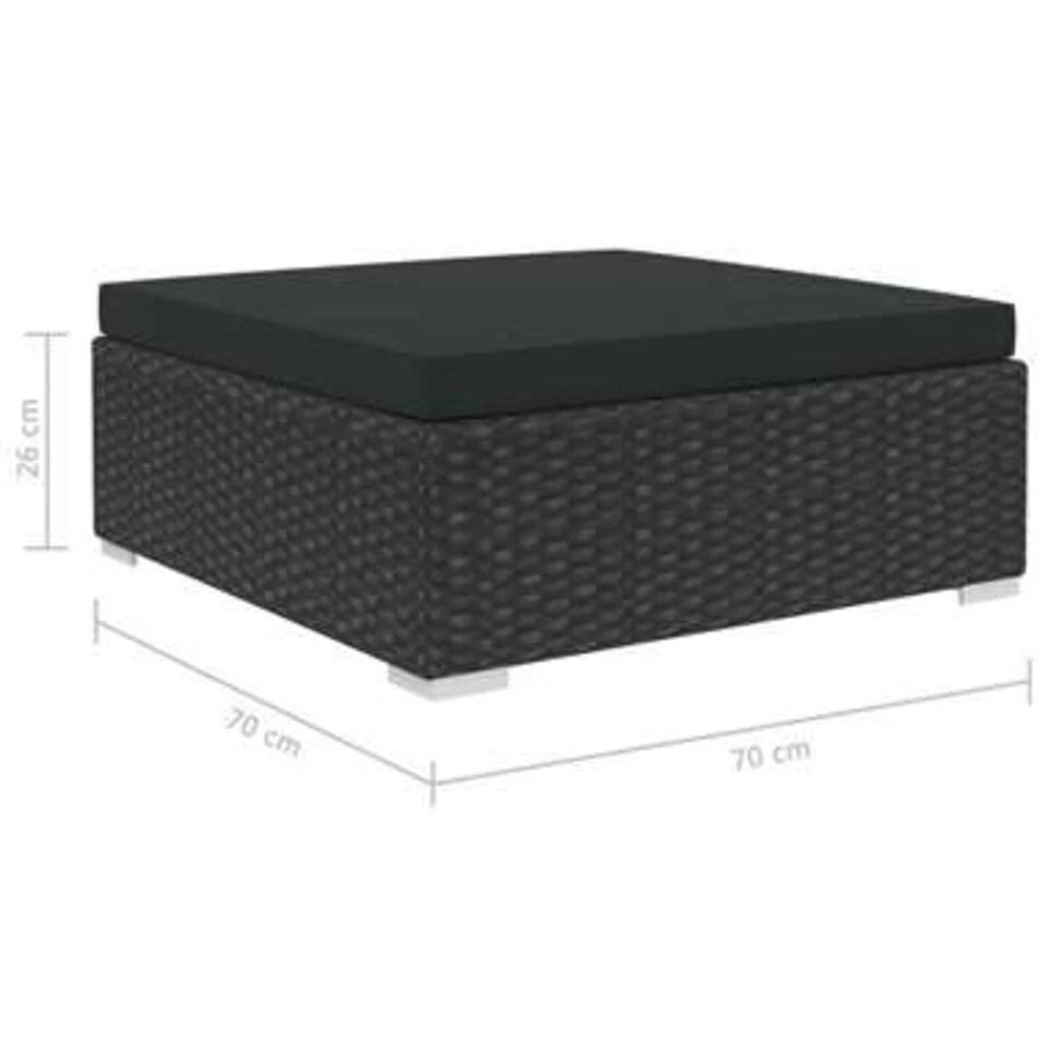 VidaXL 5-delige Loungeset Met Kussens Poly Rattan Zwart 3 VidaXL 5-delige Loungeset Met Kussens Poly Rattan Zwart - Afbeelding 3