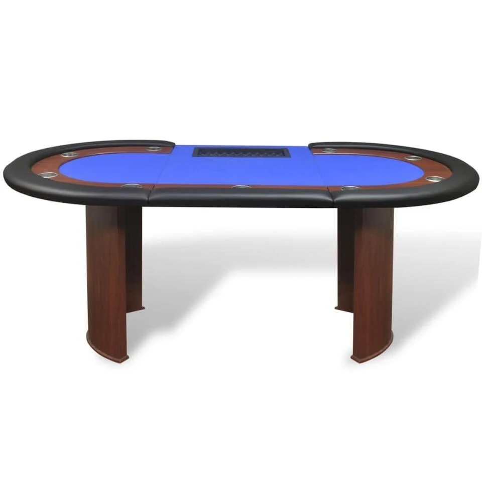VidaXL Pokertafel Voor 10 Personen Met Dealervak En Fichebak Blauw 2 VidaXL Pokertafel Voor 10 Personen Met Dealervak En Fichebak Blauw - Afbeelding 2