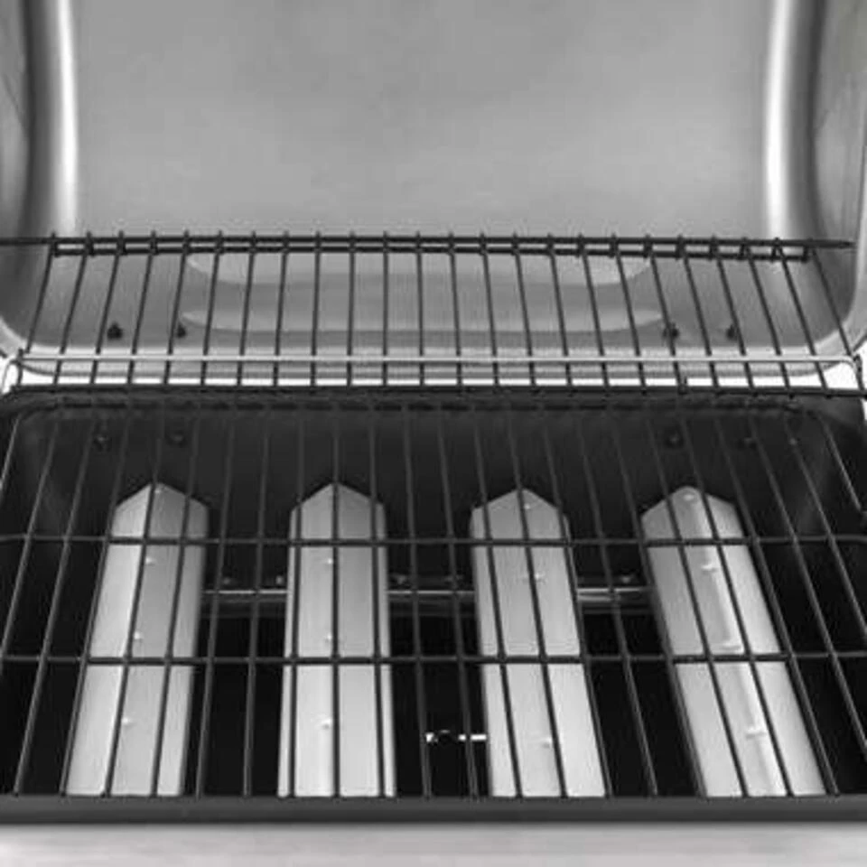 VidaXL Gasbarbecue Met 4 Branders Zwart En Zilverkleurig 2 VidaXL Gasbarbecue Met 4 Branders Zwart En Zilverkleurig - Afbeelding 2