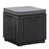 Keter Allibert Hocker/voetenbankje Cube Incl. Kussen - Grijs - 39x42x42 Cm