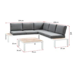 Hoekset Isere - 3-delig - Wit - Incl. Kussens -VIDAXL Verkoop 50405027 9600