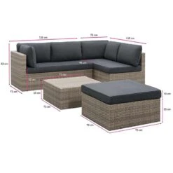 Loungeset Malaga - Grijs - 4-delig -VIDAXL Verkoop 50405074 9601