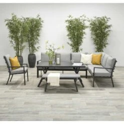 Garden Impressions Senja Lounge Dining Set 3-delig Links - D. Grijs -VIDAXL Verkoop 55b9b417e3f6458bb2bd2469a8896dae