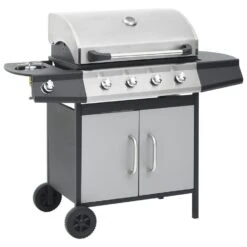 VidaXL Gasbarbecue 4+1 Kookzone Staal En Roestvrij Staal Zwart Zilver -VIDAXL Verkoop 58c3c4051e9144de93be4daa82a884d1