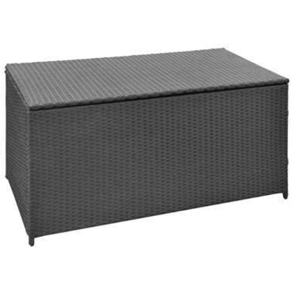 VidaXL Tuinbox 120x50x60 Cm Poly Rattan Zwart 3 VidaXL Tuinbox 120x50x60 Cm Poly Rattan Zwart - Afbeelding 3