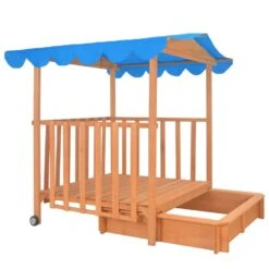 VidaXL Kinderspeelhuis Met Zandbak UV50 Vurenhout Blauw -VIDAXL Verkoop 63f57c4069f149fda59f498de99424be
