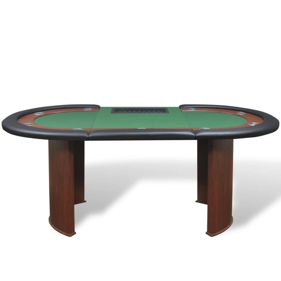 VidaXL Pokertafel Voor 10 Personen Met Dealervak En Fichebak Groen 2 VidaXL Pokertafel Voor 10 Personen Met Dealervak En Fichebak Groen - Afbeelding 2