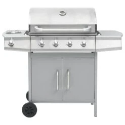 VidaXL Gasbarbecue 4+1 Kookzone Roestvrij Staal Zilverkleurig -VIDAXL Verkoop 70e998055bf04f619445dc3db74c4bc8