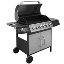 VidaXL Gasbarbecue 6+1 Kookzone Zwart En Zilver -VIDAXL Verkoop 7111cf306f4542a19d2376dc23c9b6ef