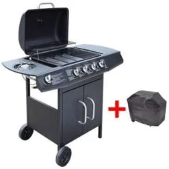VidaXL Gasbarbecue 4+1 Kookzone Zwart -VIDAXL Verkoop 8375d66332594b408d6b8f57f471fefb
