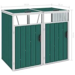 VidaXL Afvalbakberging Dubbel 143x81x121 Cm Staal Groen -VIDAXL Verkoop 89dabe460cc249f2bcfffabb3fa07c25