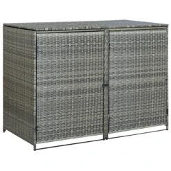 VidaXL Containerberging Dubbel 148x77x111 Cm Poly Rattan Antraciet -VIDAXL Verkoop 8c37e254ae6143abbafdf3fd1e5c8f02