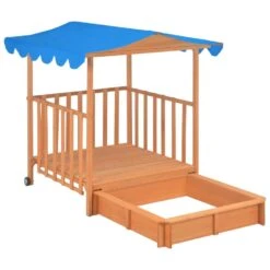 VidaXL Kinderspeelhuis Met Zandbak UV50 Vurenhout Blauw -VIDAXL Verkoop 8d48fd80936940758ea68b80fa2d8f3d