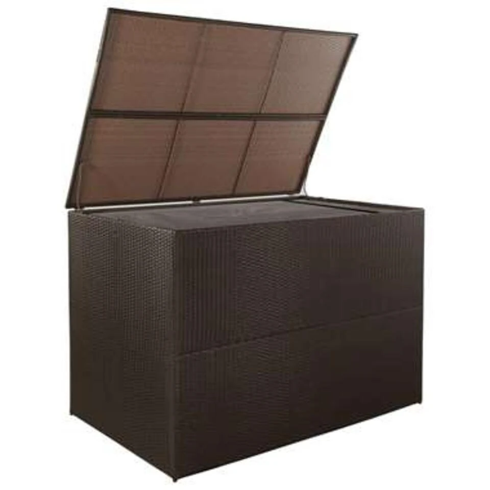 VidaXL Tuinbox 150x100x100 Cm Poly Rattan Bruin 2 VidaXL Tuinbox 150x100x100 Cm Poly Rattan Bruin - Afbeelding 2