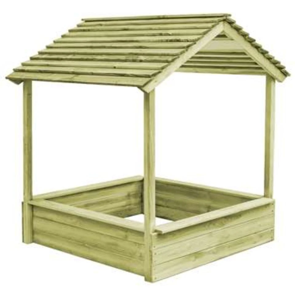 VidaXL Buitenspeelhuis Met Zandbak 128x120x145 Cm Grenenhout 2 VidaXL Buitenspeelhuis Met Zandbak 128x120x145 Cm Grenenhout - Afbeelding 2