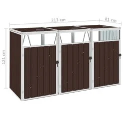 VidaXL Afvalbakberging Driedubbel 213x81x121 Cm Staal Bruin 7 VidaXL Afvalbakberging Driedubbel 213x81x121 Cm Staal Bruin -VIDAXL Verkoop a0833c9aad7343b7b046e9e4c0e71adf